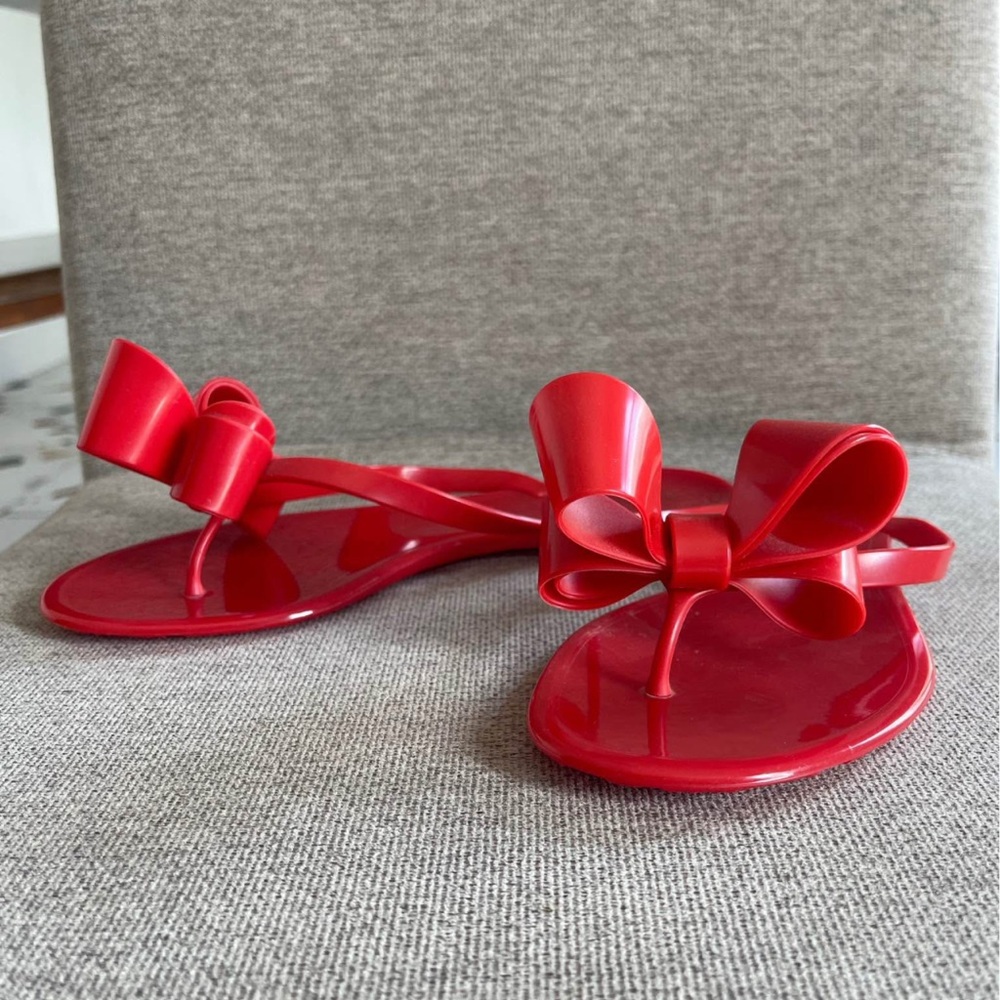 Valentino Red Floral Jelly Sandals